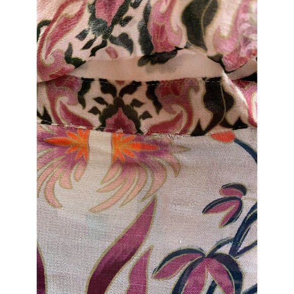 Farm Rio Cream Winter Garden Mini Dress Floral Belted Long Sleeve XS NWOT - Picture 7 of 9